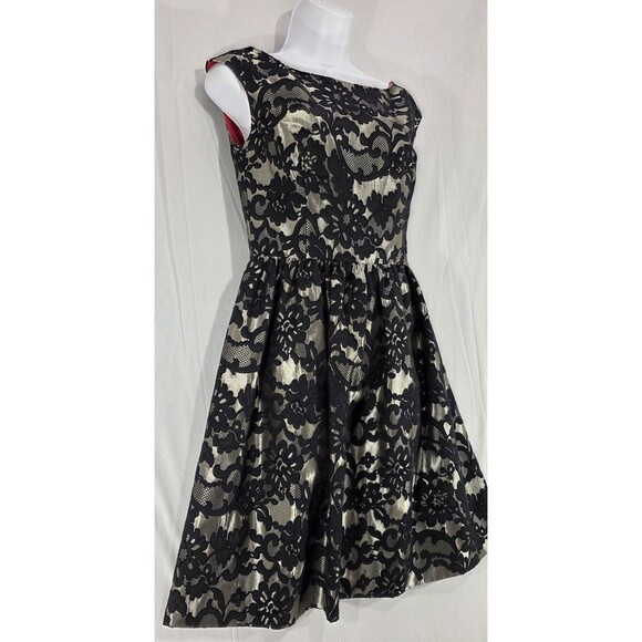 Eliza J Womens Whimsigoth Dress Fit Flare Metallic Black Fairy Goth Party Size 6 - Picture 10 of 15